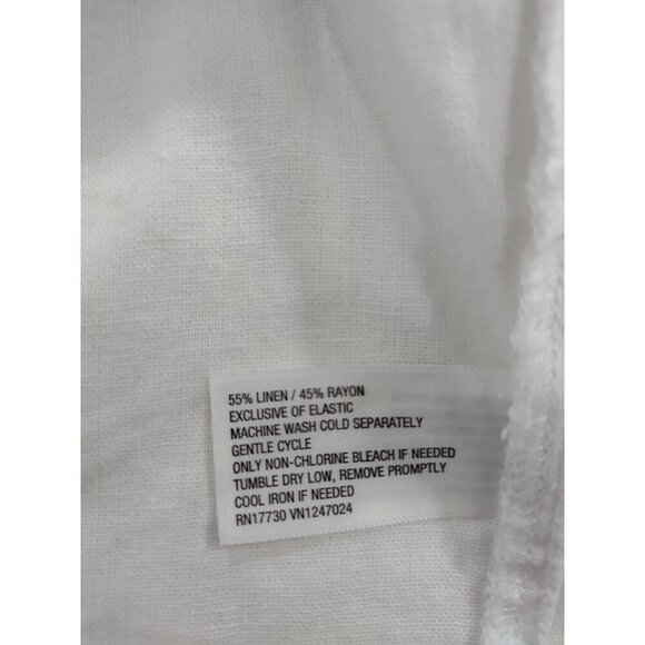 White Off-Shoulder Ruffled Crop Top By A New Day L 55% Linen & 45% Rayon. - Picture 4 of 7